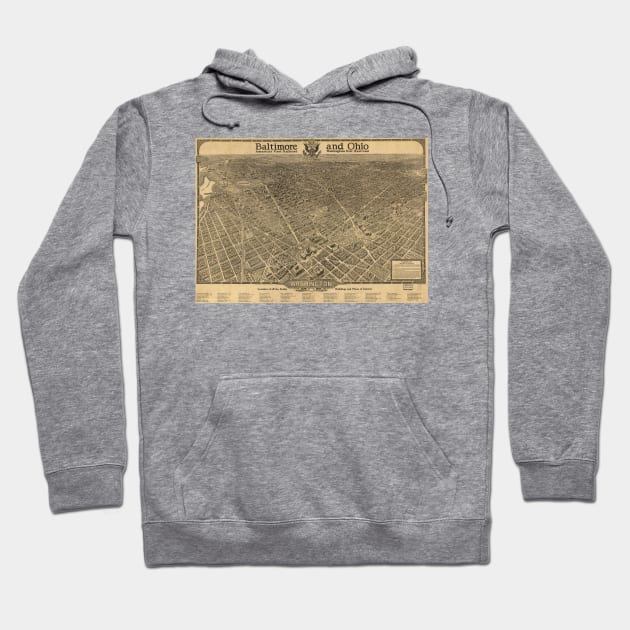 Vintage Pictorial Map of Washington D.C. (1921) Hoodie by Bravuramedia